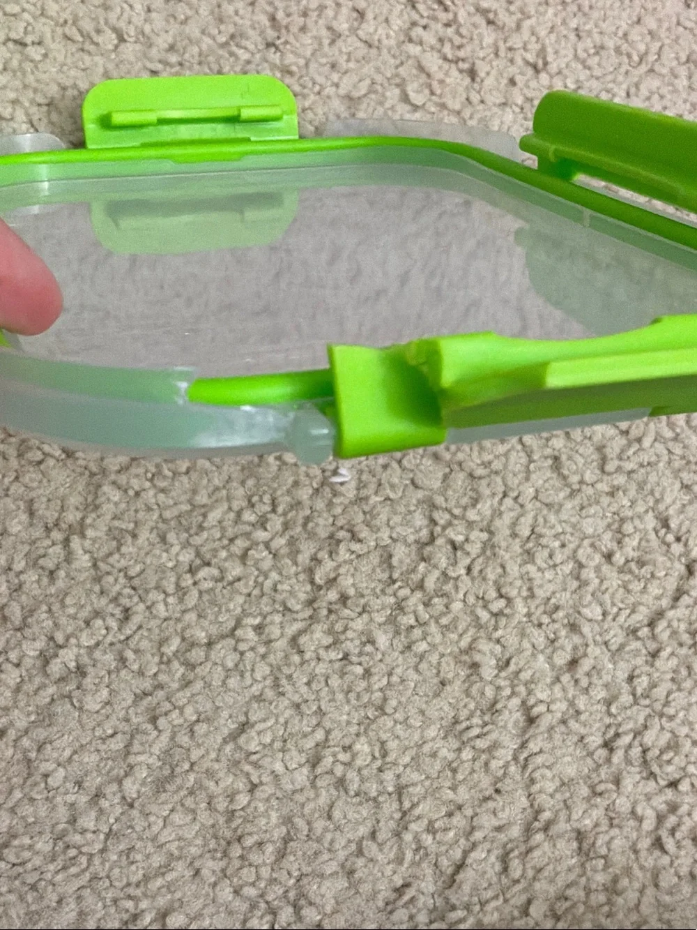 Green Plastic Storage Container with Lid - Home Organization